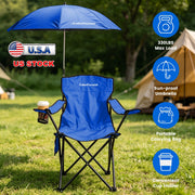 Camping Chair with Umbrella - Foldable Outdoor Chair 330lbs