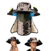 Solar Fan Hat with UPF50+ Sun Protection and Neck Flap