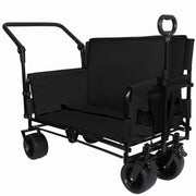 Folding Wagon Cart with Bench Seat & Canopy, 500lbs Capacity