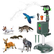 Solar Motion Sensor Animal Repellent Sprinkler with LED Light