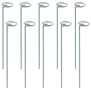10Pcs 10in Plant Support Stakes Garden Flower Single Stem Support Stake Iron Plant Cage Support Ring For Tomatoes Orchid Lily Peony Rose Flower Amaryl