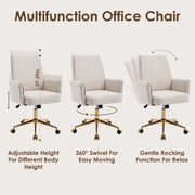 Mid-Back Velvet Office Chair with Memory Foam Cushion
