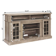 58" TV Stand with Glass Door Cabinets for TVs up to 65"
