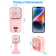 5 In 1 Folding Mini Fan Hands-free Rechargeable Neck Fan Handheld Fan with 3 Speeds Power Bank Phone Holder Neck Strap for Home Office Travel Dormitor