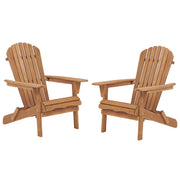 Folding Adirondack Chairs Set of 2 - Hemlock Wood Outdoor Seating