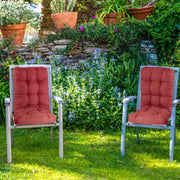 2Pcs Waterproof Rocking Chair Cushion Upper And Lower Back And Seat Sets with Non-Slip Ties Oxford Cloth Surface Polyester Filling Comfortable for Ind