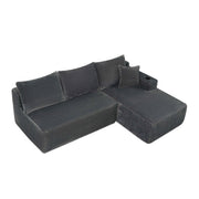 96" L-Shaped Sectional Sofa with Chaise in Plush Corduroy