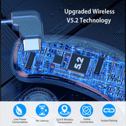 Unilateral Wireless V5.2 Earpiece Rechargeable Wireless in-Ear Headset with Hook for Car Driving Phone Call Office
