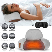 3 In 1 Neck Massager Pillow With Vibration Heating Therapy Airbag Stretching Memory Foam Fillings Ergonomic Cervical Massager With Portable Storage Ba