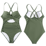 WomenÕs One Piece Swimsuit Beachwear Swimwear Tummy Control Cutout High Waist Bathing Suit Wrap