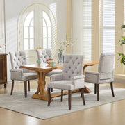 Tufted Dining Chair with Nailhead Trim & Curved Wood Legs