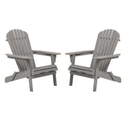 Folding Adirondack Chairs Set of 2 - Hemlock Wood Outdoor Seating