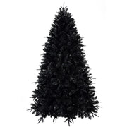 7FT Pre-Lit Black Christmas Tree with 450 White LED Lights 1916 PVC Tips Artificial Christmas Tree with Metal Stand Hing