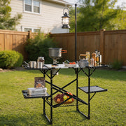 Folding Camping Kitchen Table with Heat-Resistant Top