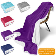 Fleece Throw Blanket Warm Soft Flannel Bed Cover Cuddly Cozy Sofa Travel Car Blanket with  Queen King Throw Size Optional