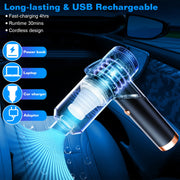3 In 1 Cordless Handheld Vacuum Cleaner with Searchlight 120W 9000PA Portable Foldable Rechargeable Vacuum Car Home Duster with Brush Nozzle Long Nozz
