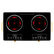7000W Double Ceramic Electric Cooktop with 11 Power Levels & Timer