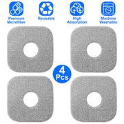 4PCS Microfiber Mop Pads – Reusable, Washable Flat Mop Refills