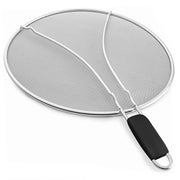 Grease Splatter ScreenÊ13in Stainless Steel Fine Mesh Splash Mesh Shield Hot Oil Stopper w/ Resting Feet For Frying Pan Cooking Woks Skillets Pots Pan