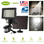 Solar Wall Lights 120 LEDs Flood Lights Outdoor 120¡ Motion Sensor Lamps 180¡Illumination IP65 Waterproof w/ 15.5ft Charging Cable for Garage Garden F