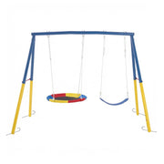 Outdoor Swing Set with Saucer & Belt Swings - 330lbs Capacity