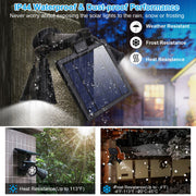Solar Lights Outdoor Solar Power Motion Sensor Spotlights 2000lm Security Lights w/ Dual Head 360¡ Rotatable IP44 Wall Lights Garden Garage Driveway