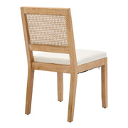 French Oval Rattan Back Dining Chairs Set of 2 - Solid Wood