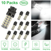 10Pcs/Kit LED Car Light Bulbs 760lm T25 3528SMD 6000K Pure White Auto Lamps Replacement for Dome Map Door Trunk Signal License Plate