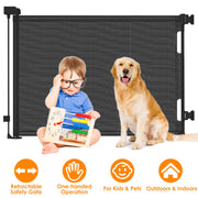 Baby Security Gate Retractable Door Extra Wide Child Safety Stairs Gate 61x34in for Doorway Hallway Indoor Outdoor