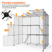 3 Tier Large Cat Cage Enclosure Indoor Cat Playpen Iron Construction Cat House Detachable Cat Crate With 2 Ladders Doors For 1-4 Cats 41.73ÓL x 41.73Ó
