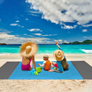82.6x78.7in Sand Proof Picnic Blanket Water Resistant Foldable Camping Beach Mat with  4 Anchors 1 Carry Bag For 2-3 People