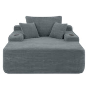 Convertible Chaise Lounge Sleeper Sofa with Cup Holders & Pillows