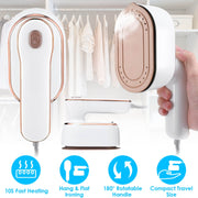 1000W Portable Handheld Steamer for Hang Flat Ironing Travel Garment Steamer with 180° Rotatable Handle 10S Fast Heating Clothing Wrinkles Remover for