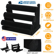 3-Tier Velvet Jewelry Stand Removable Bracelet Holder Watch Jewelry Bangle Display Rack