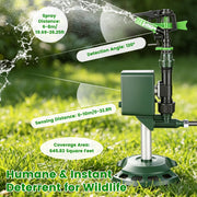 Solar Motion Sensor Animal Repellent Sprinkler with LED Light