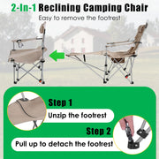 Reclining Camping Chair with Footrest – 4-Position Adjustable