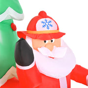 7.5FT Inflatable Santa Truck with LED Christmas Tree Decoration