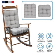 Rocking Chair Cushion 2 Pieces Back Seat Sets with Non-Slip Ties Polyester Fiber Filling Comfortable for Indoor Home Office Car