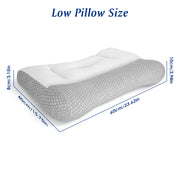 Ergonomic Bed Pillow with Dual Height Design & Breathable Mesh