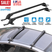 2PCS Universal 110cm/43-inch Car Roof Rack Cross Bar w/ Anti-Theft Lock Adjustable Window Frame for bike kayak cargo luggage