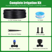 75FT Mist Drip Irrigation System with Adjustable Misting Nozzle Quick Connect Automatic Garden Watering System for Garden Lawn Patio Flower Bed
