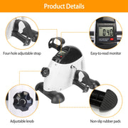 Under Desk Pedal Exerciser with LCD Screen and Adjustable Resistance