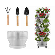 7-Tier Stackable Vertical Planter with Wheels and Drainage