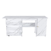 57.5" Foldable Sewing Machine Table with Storage & Casters