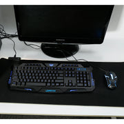 114-Key Wired Gaming Keyboard Mouse Set 3-Color Backlit Gaming Keyboard w/ RGB Colorful 1000 DPI Gaming Mouse