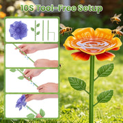 Metal Bee Watering Stations with Anti-Drowning Design (6-Pack)