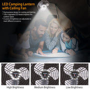 10400mah Portable Camping Fan with LED Light Rechargeable Tripod Tent Hanging Fan Lantern Portable Foldable Oscillating Table Fan with 3 Brightness 4
