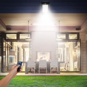 Solar Wall Light Outdoor 60LEDs PIR Motion Sensor Remote Control Wireless Lamps IP65 Waterproof Lighting for Garage Front Door Garden Pathway