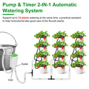 Automatic Watering System Kit With Timer Pump Device For 12Plants Rechargeable Battery Programmable Plant Watering Timer Drip Irrigation System For In