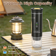 Portable Espresso Machine with Self-Heating & 7500mAh Battery
